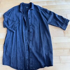 Monki washed black lyocell dress